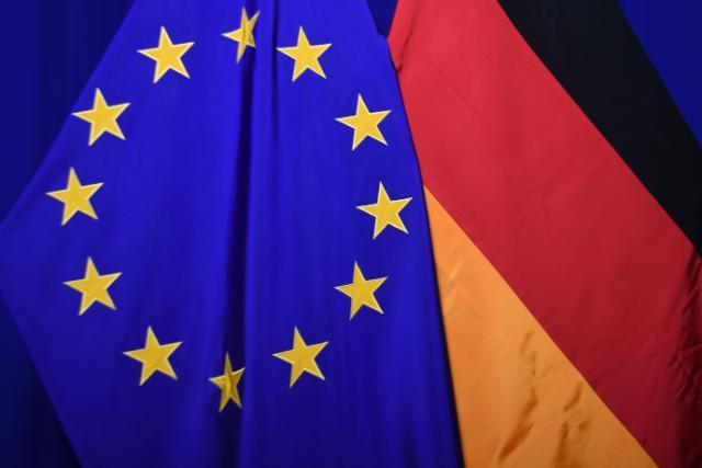Flag of each of the EU Member States, alongside the European flag